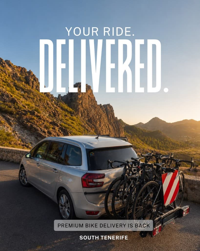 KUDO Rent premium bike delivery — your ride delivered across South Tenerife from Los Gigantes to Los Cristianos