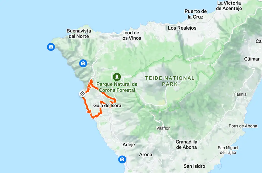 Brutal Chirche Climb – 38.5 km, 1,093 m elevation – cycling route Tenerife