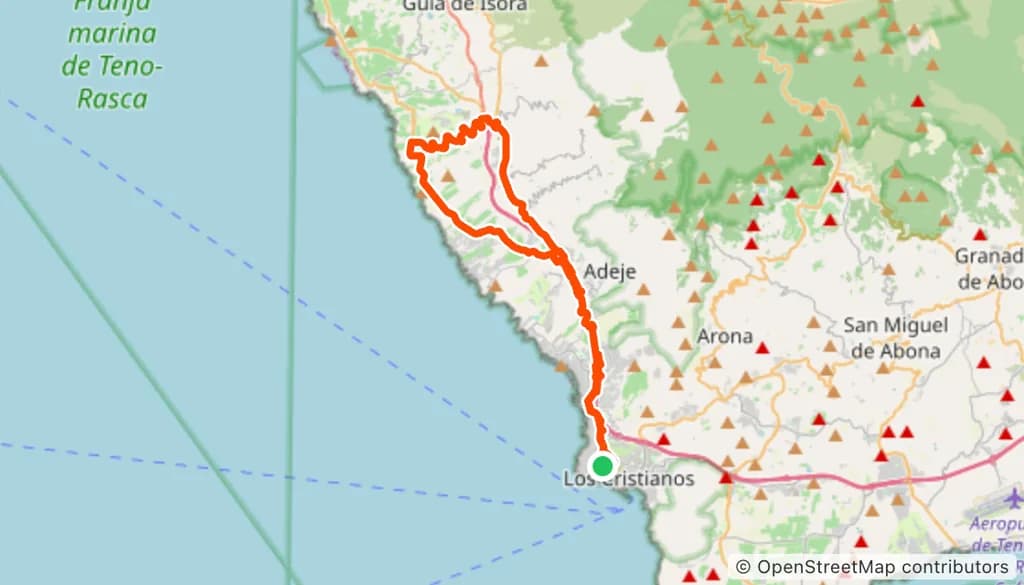 Las Américas – TF-465 Loop — route map and elevation profile