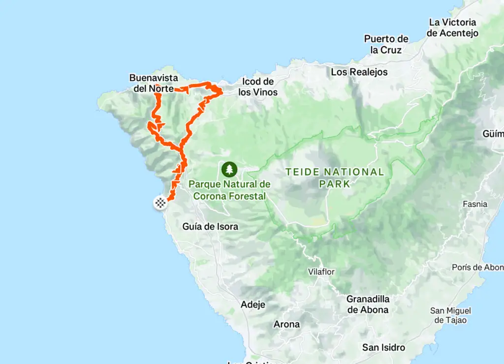 West Coast Warrior – 79,85 Km, 2,435 m elevation – cycling route Tenerife