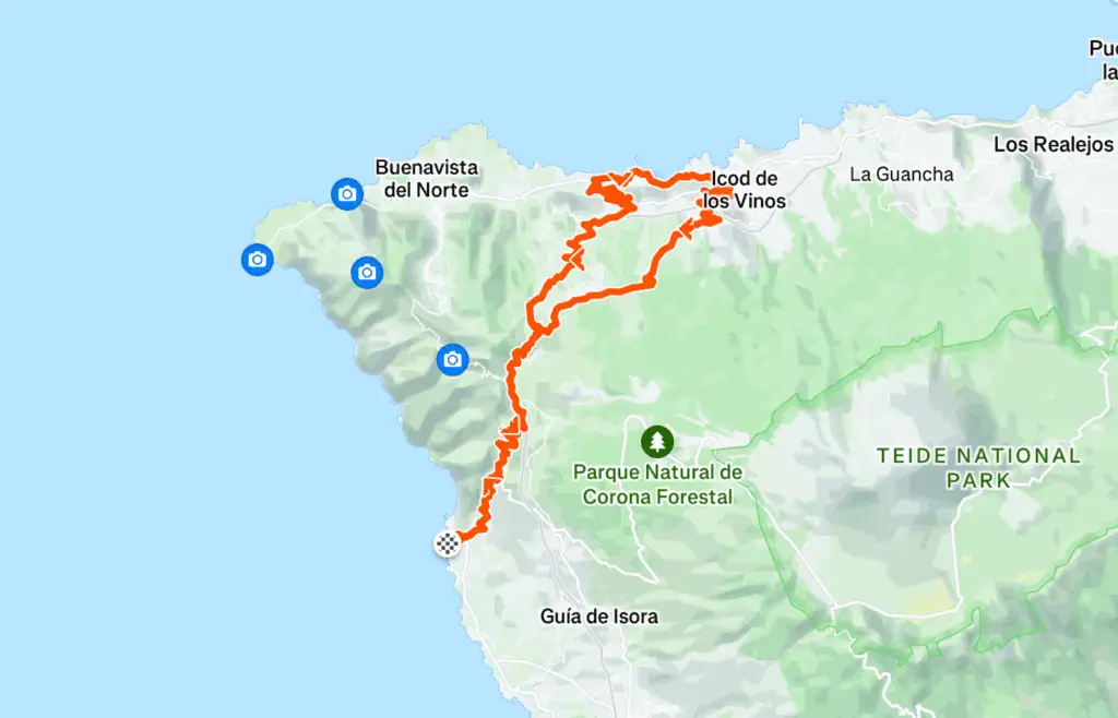 Coast to Coast: Puerto de Santiago – Garachico Loop – 79,39 Km, 2,267 m elevation – cycling route Tenerife