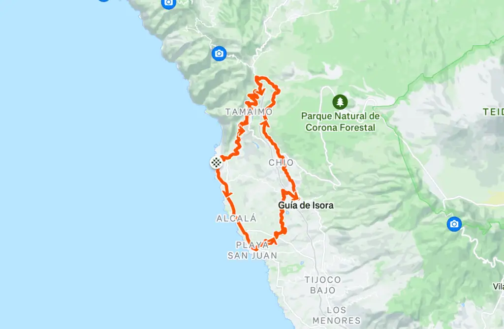Coastal – Arguayo Loop – 42.58 Km, 1,156 m elevation – cycling route Tenerife