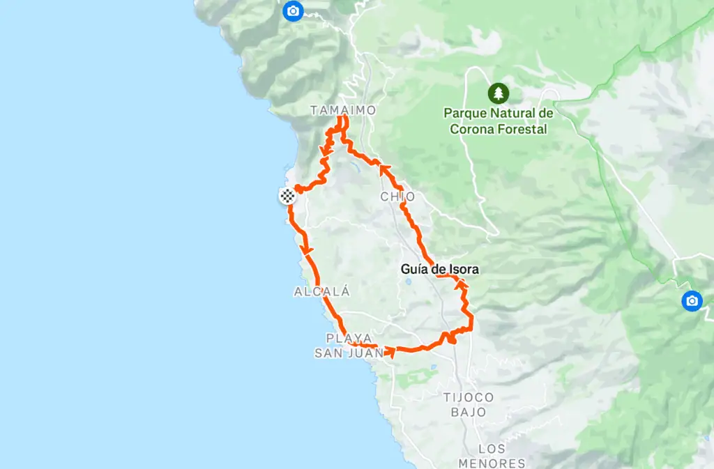 Piedra Hincada Loop – 34.51 km, 909 m elevation – cycling route Tenerife