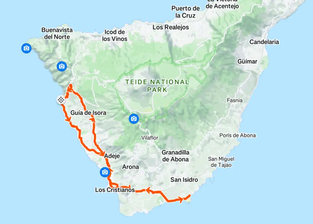 Ride to Surf – 106,89 Km, 1941 m elevation – cycling route Tenerife