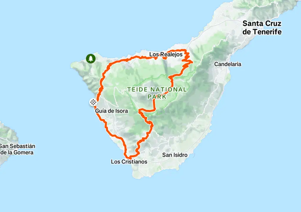 Teide Gran Fondo Loop – 181.35 Km, 4,499 m elevation – cycling route Tenerife