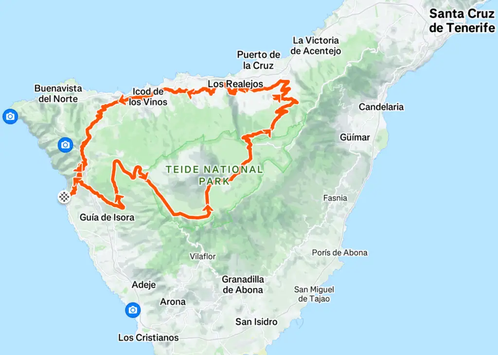 Teide North Loop – 154.45 Km, 3,936 m elevation – cycling route Tenerife