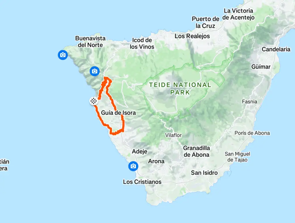TF-465 - Arguayo Loop – 49.22 Km, 1,299 m elevation – cycling route Tenerife