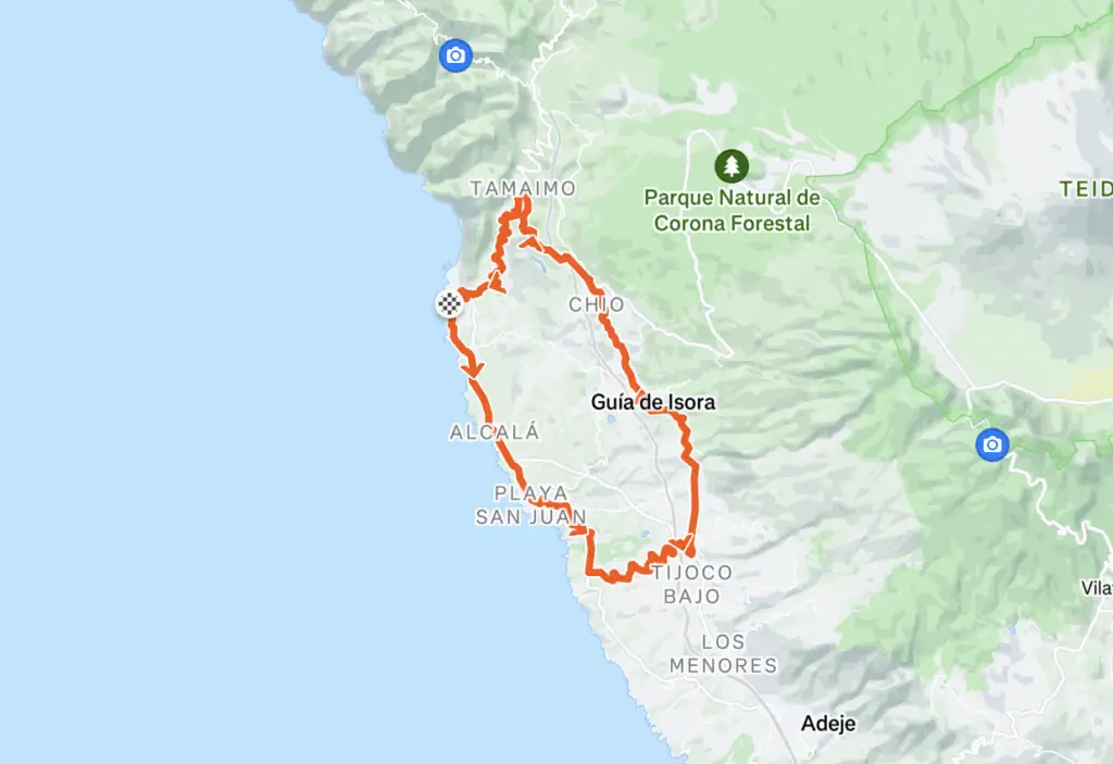 TF-465 Loop – 39.52 km, 949 m elevation – cycling route Tenerife