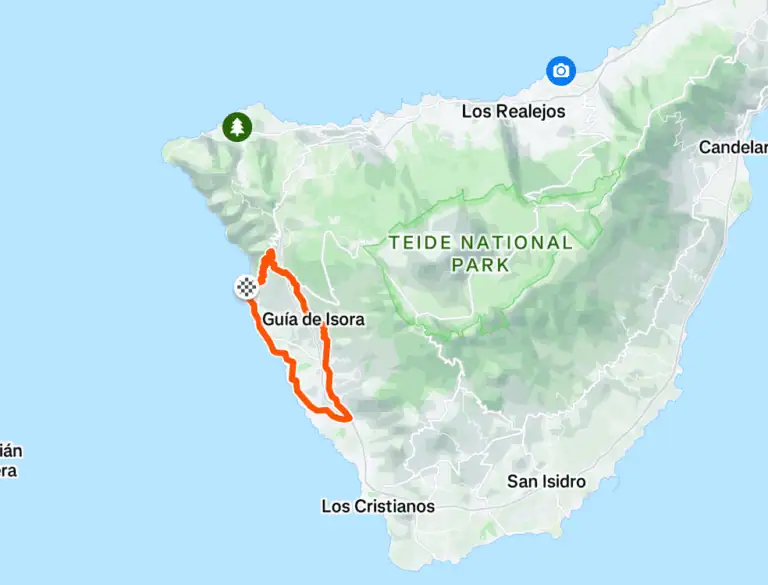 Warm-Up Loop: Puerto de Santiago – Adeje – Tamaimo – 47.12 Km, 1,015 m elevation – cycling route Tenerife